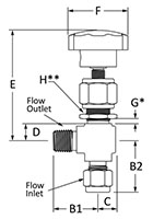 400 Lower Packing Valve Angle Male NPT to Fractional Tube Fitting Line