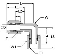 SAE Flareless Swivel Elbow