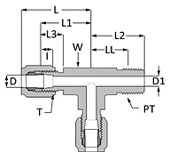 SAE Flareless Male Branch Tee