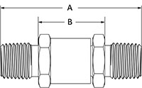 High pressure check valve male NPT end connections.