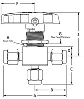 Ball valves- EB Series 3 Way Fractional Tube Fitting LINE