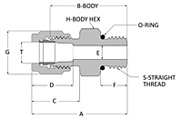 Tube fitting male straight thread male connector