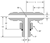 JIC SAE male branch tee