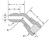 JIC 45° male swivel nut elbow