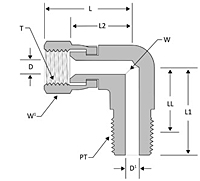 JIC swivel nut male elbow