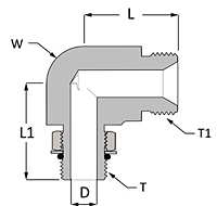 Stainless steel pipe fitting Koncentric SAE straight thread threaded elbow