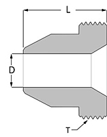 Stainless steel pipe fitting Koncentric butt weld threaded piece.