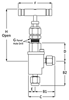 Angle Needle Valves LN Series Series Fractional Tube Fitting LINE