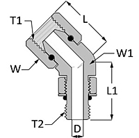 Pipe Swivel Straight Thread Elbow 45