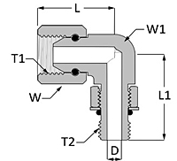 Pipe Swivel Straight Thread Elbow 90