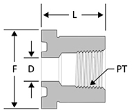 ORFS female NPT tail piece - HP