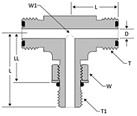 O-ring Face Seal Straight Thread Branch Tee