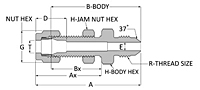 Tube fitting bulkhead AN union