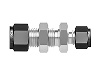 Tube fitting bulkhead reducing union