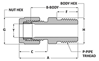 Tube fitting bore through male connector