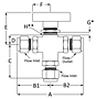 300 Series Three Way Valve Fractional Tube Fitting Line