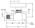 300 Two Way Valve Male to Female NPT Line