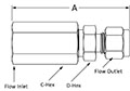 4000 Check Valve Female NPT to Fractional Tube Fitting