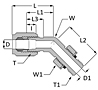 SAE Flareless Straight Thread Elbow Cutaway