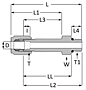 SAE Flareless Long Straight Thread Connector