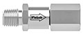 High pressure check valve male to female NPT end connections.