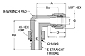 Tube fitting straight thread male elbow