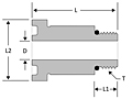 ORFS straight thread tail piece - HP