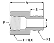 Female NPT to male BSPT adapter